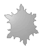 Hartschaumplatte in Schneeflocke-Form konturgefräst <br>einseitig 4/0-farbig bedruckt