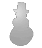 Hartschaumplatte in Schneemann-Form konturgefräst <br>einseitig 4/0-farbig bedruckt